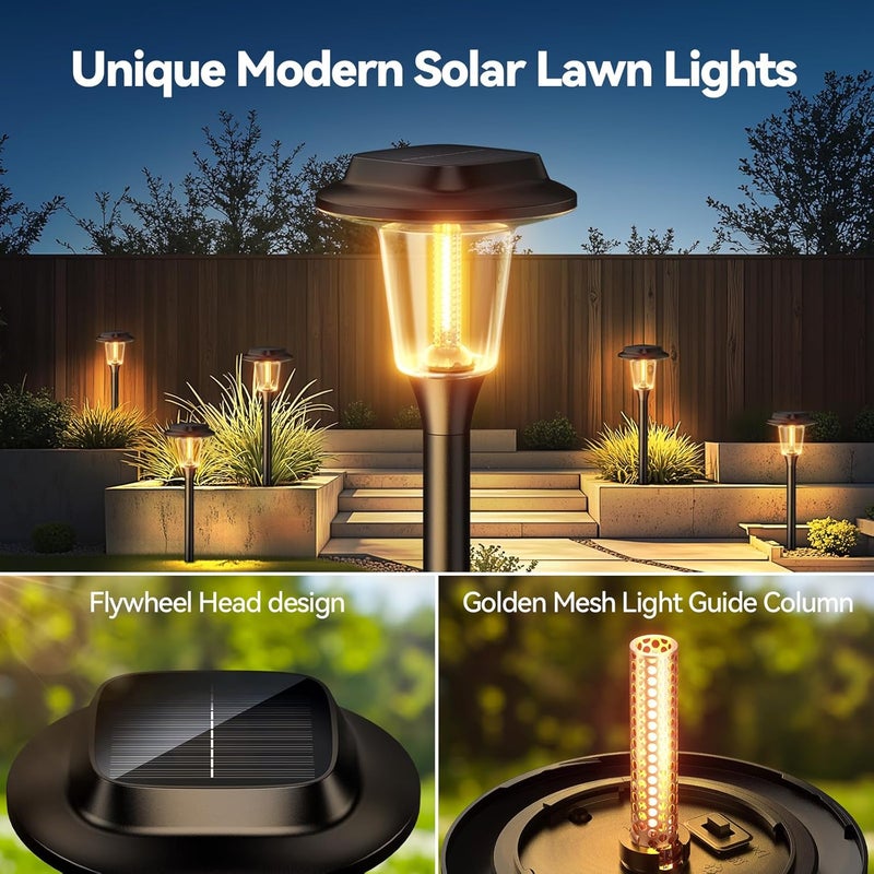 KOOPER Solar Pathway Lights Outdoor, 8 Pack Modern Brighter Solar Powered Landscape Path Lights, IP65 Waterproof Outdoor Solar Garden Lights for Yard Patio Driveway Walkway Lawn Sidewalk Decorative - Image 5